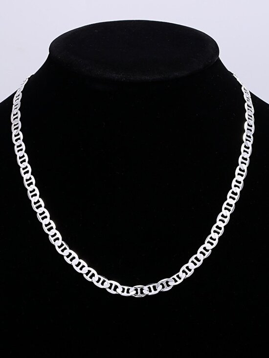 Jewelry - Men's Women's 925 Sterling Silver 6mm Width Chain Necklace